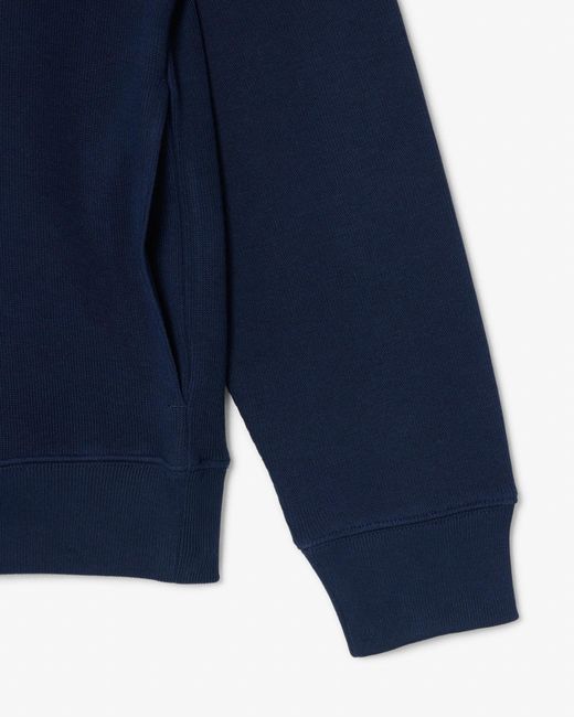 Lacoste Blue Zip Neck High Neck Interlock Sweatshirt for men