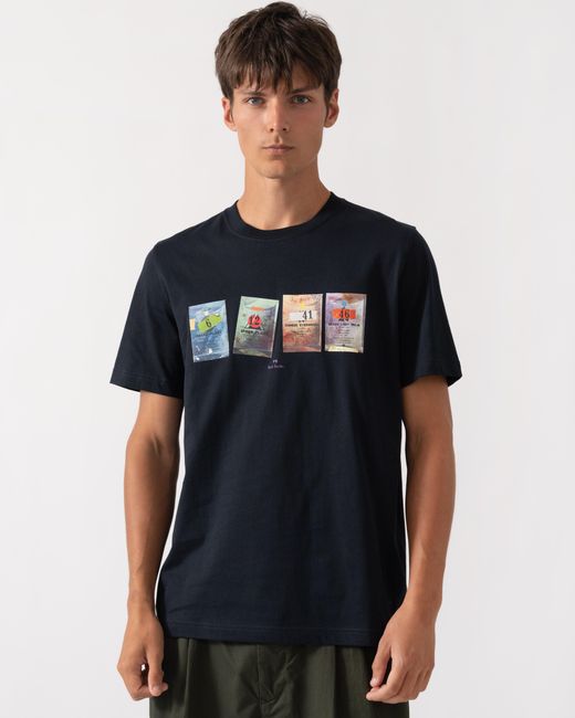 Paul Smith Blue Ps Regular Fit Seed Packets Graphic T-Shirt for men