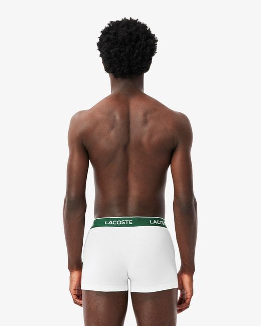 Lacoste White 3-Pack Of Trunks for men