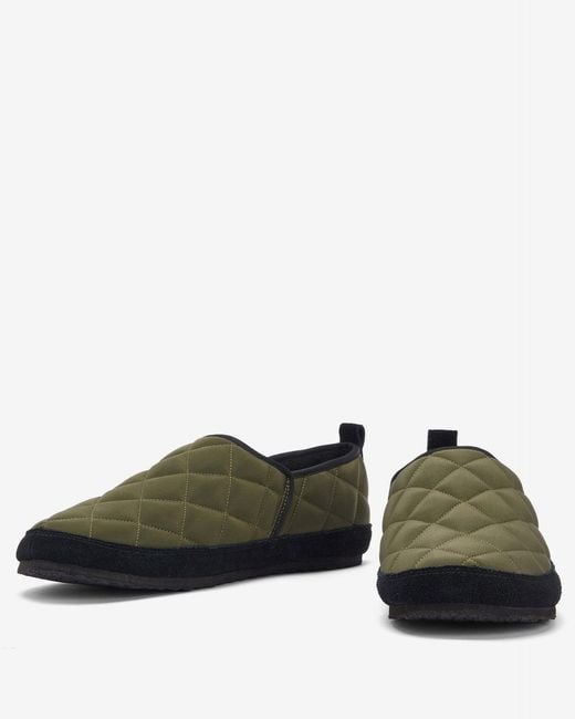 Barbour Green Hall Quilted Slippers for men