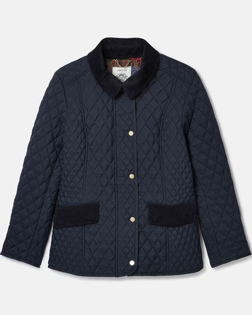 Joules Blue Highclere Diamond Quilted Jacket