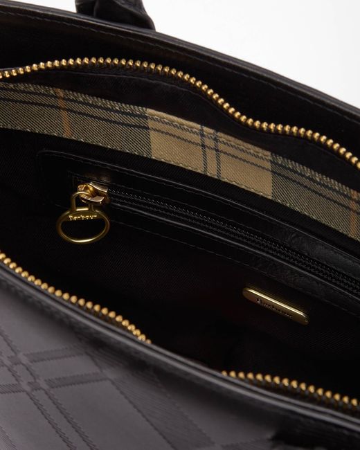 Barbour Black Birch Deboss Leather Tote Bag
