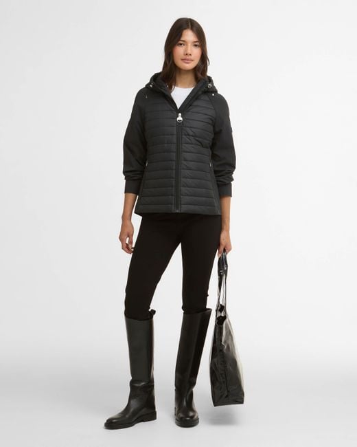 Barbour Black Valentina Quilted Hybrid Jacket