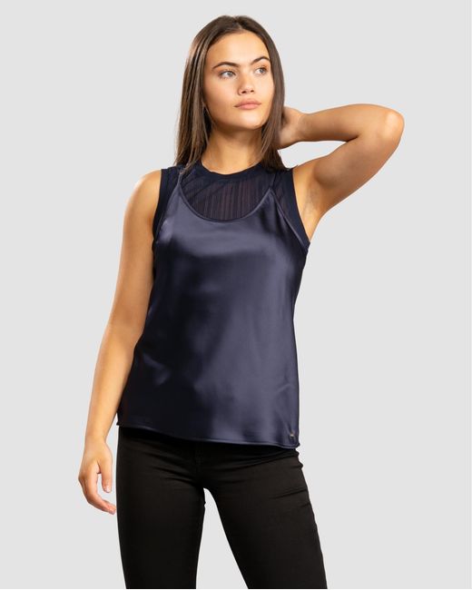 ARMANI EXCHANGE Multicolor Layered Satin Blouse Size: M