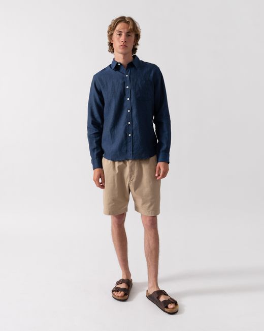 COLORFUL STANDARD Blue Long Sleeve Linen Shirt for men