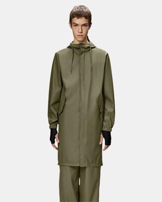Rains Green Fishtail Parka