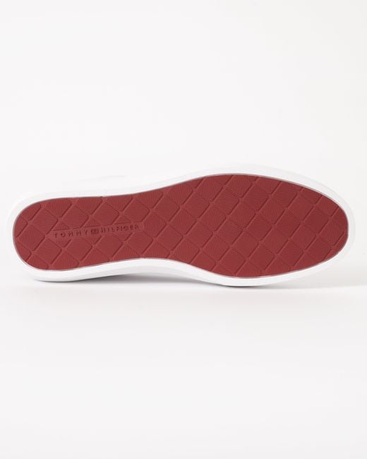 Tommy Hilfiger White Premium Dress Nappa Leather Cupsole Trainers for men