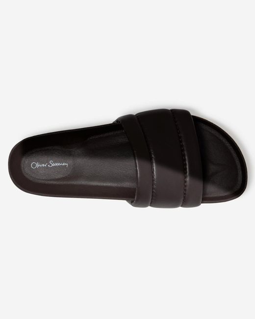 Oliver Sweeney Brown Bornos Leather Slides for men