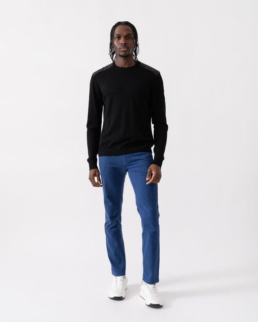 Belstaff Black Kerrigan Merino Wool Crew Neck Jumper for men