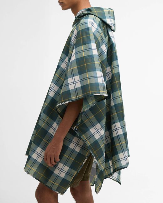 Barbour Green Tartan Showerproof Poncho