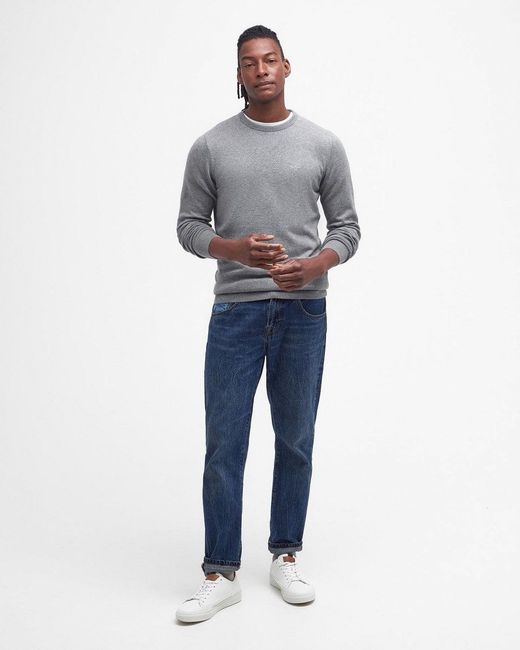 Barbour Gray Pima Cotton Crew Sweatshirt for men