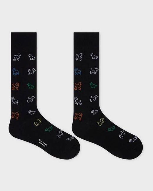 Paul Smith Black 3-Pack Spot/Stripe/Dog Pattern Socks for men