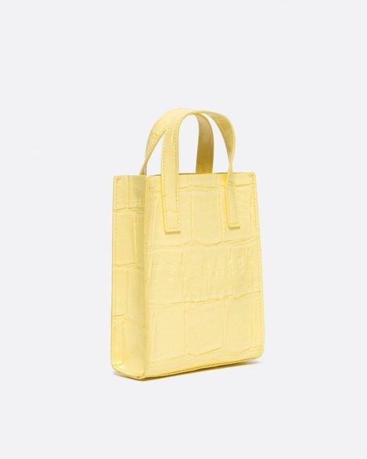 Ted Baker Yellow Gatocon Mini Croc Icon Bag