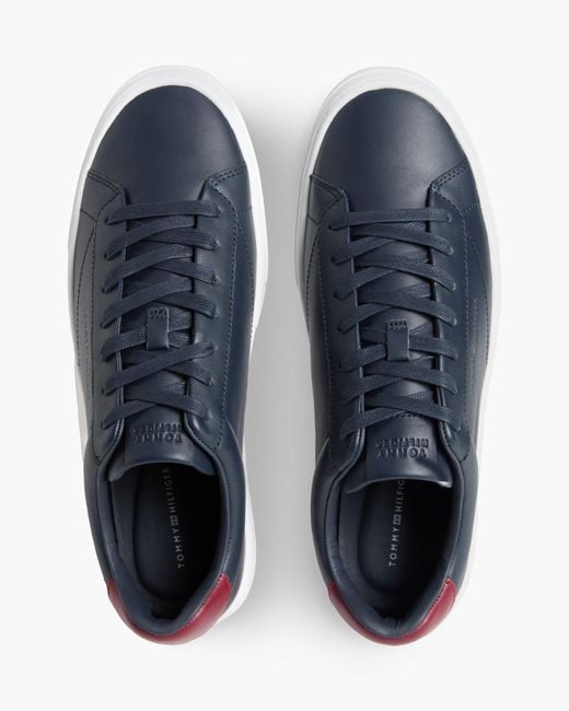 Tommy Hilfiger Blue Premium Dress Nappa Leather Cupsole Trainers for men