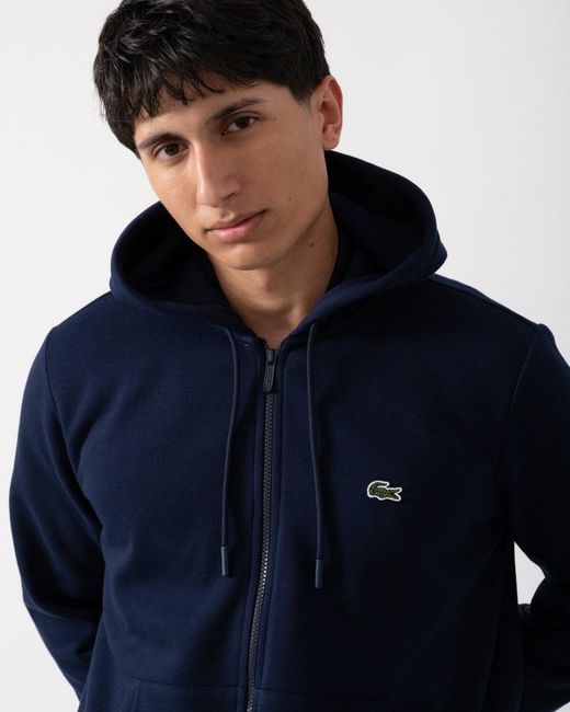 Lacoste Blue Fleece Full-Zip Hoodie for men