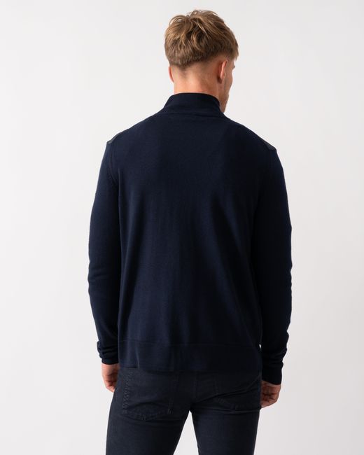 Belstaff Blue Kelbrook Merino Wool Zip Cardigan for men