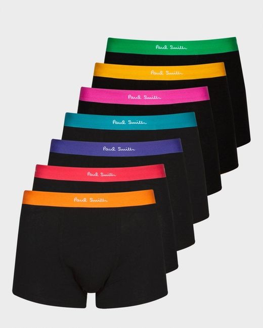 Paul Smith Multicolor 7-Pack Trunks With Coloured Waistbands for men