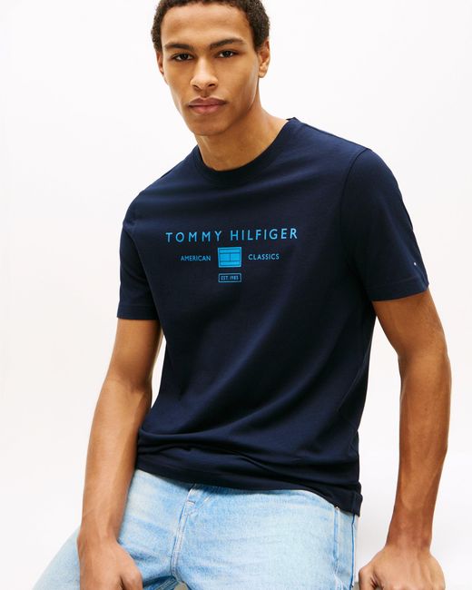 Tommy Hilfiger Blue Brand Love Mono Stack T-Shirt for men