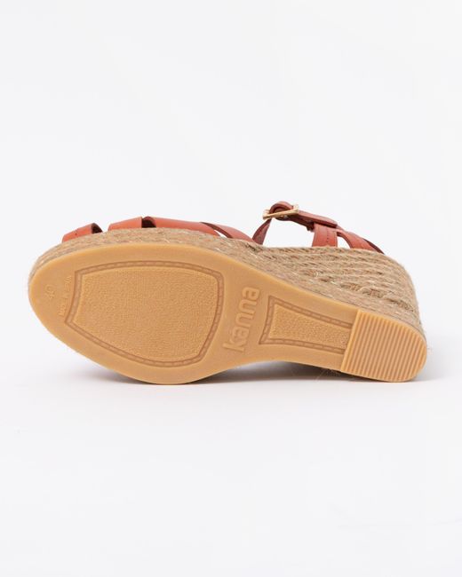 Kanna Pink Sofia Lucido Wedge Heel Espadrilles