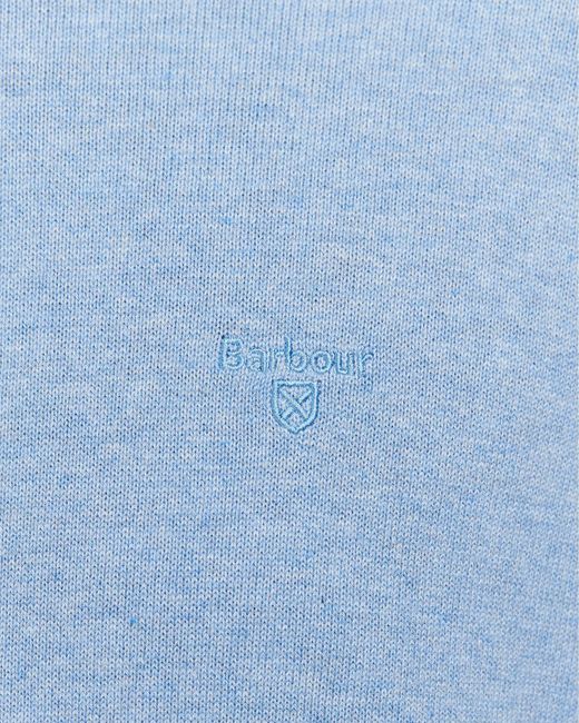 Barbour Blue Pima Cotton Crew Sweatshirt for men