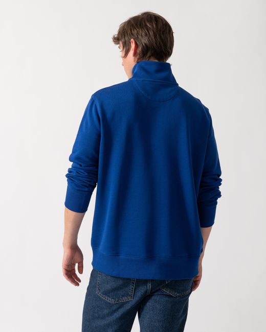 Gant Blue Regular Fit Shield Logo Half Zip Sweatshirt for men