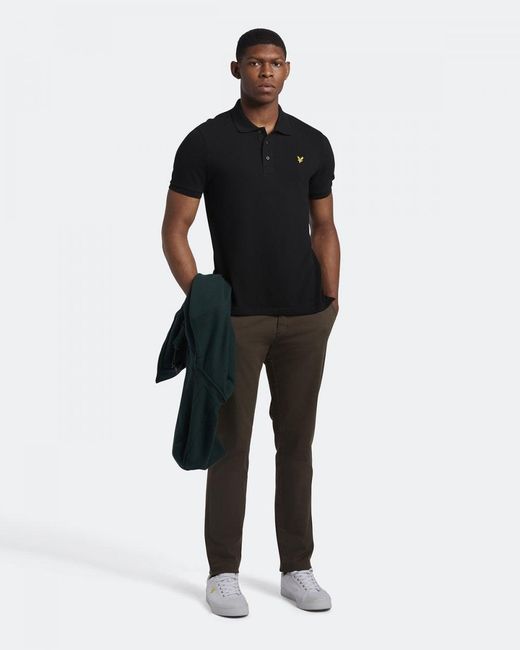 Lyle & Scott Black Lyle & Scott Plain Polo Shirt Sp400Vog for men