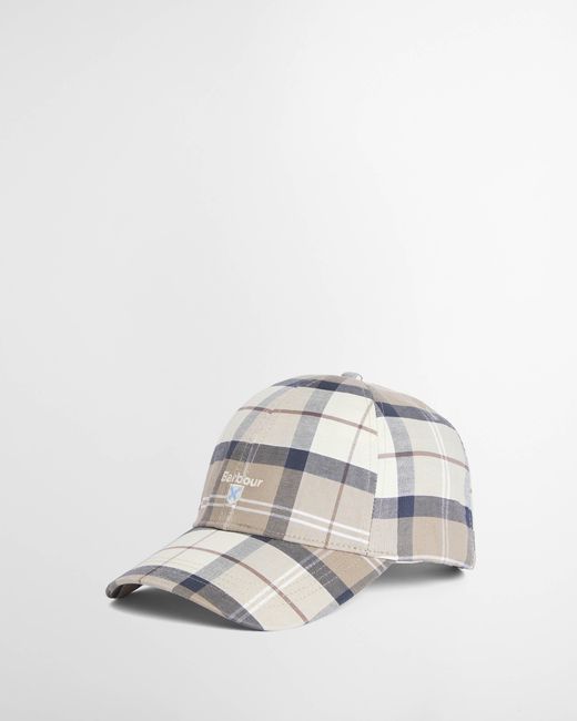 Barbour White Tartan Sports Cap for men