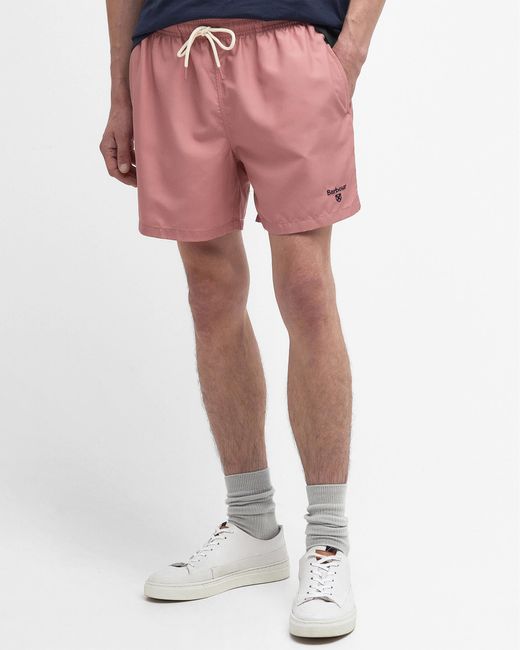 Barbour Pink Staple Logo 5 Inch Swim Shorts for men