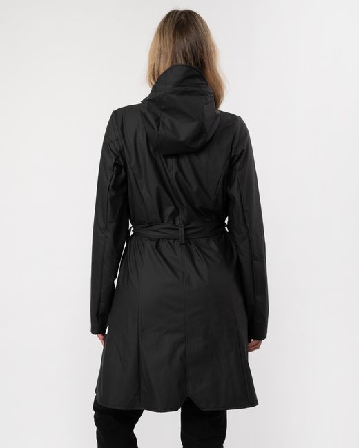 Rains Black Curve Long Jacket