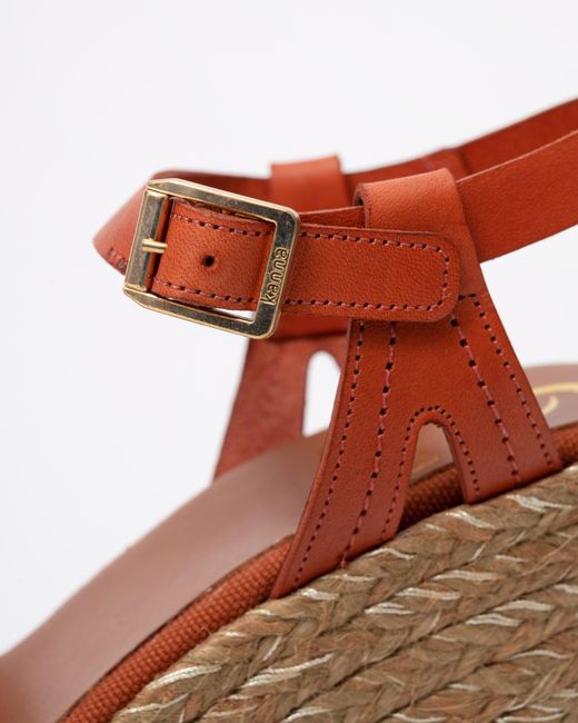 Kanna Pink Sofia Lucido Wedge Heel Espadrilles