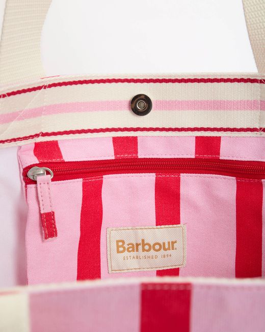 Barbour Pink Emily Stripe Tote Bag
