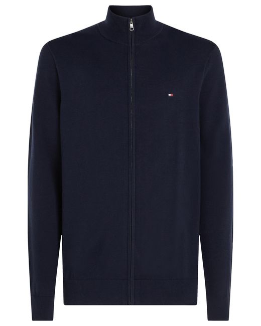 Tommy Hilfiger Blue Essential Mock Turtleneck Full Zip Sweatshirt for men