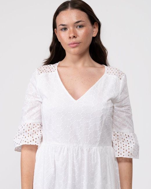 Boss White Boss Casual Abroidita Dress