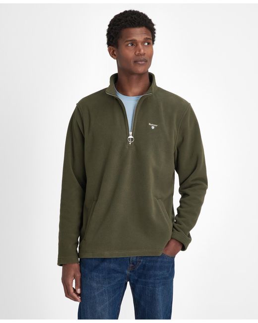 Barbour Green Essentials Half Zip Fleece Size: L for men