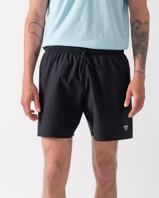 Emporio Armani Blue Swim Shorts With Eagle Logo for men