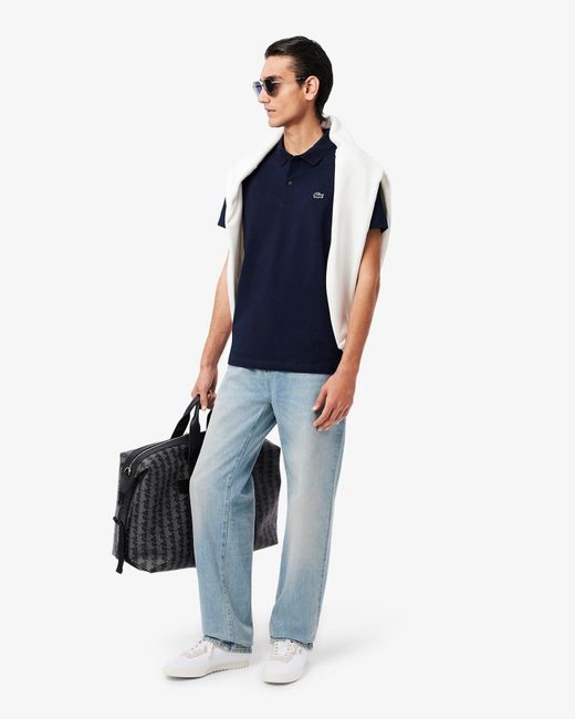 Lacoste Blue Short Sleeved Polo Shirt for men