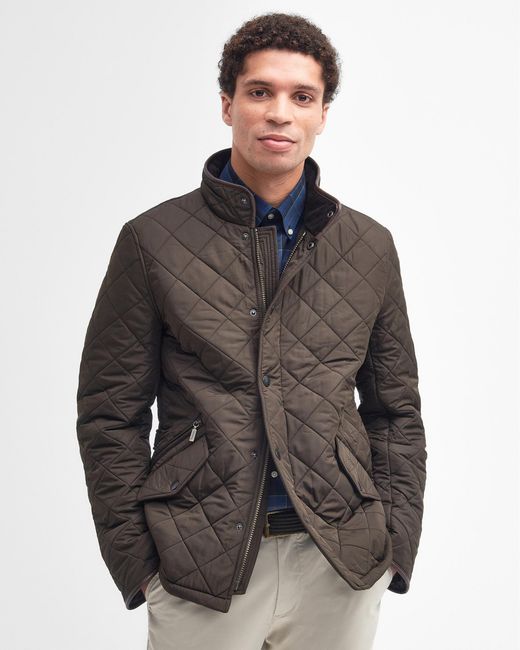 Barbour Brown Powell Quilted Jacket for men