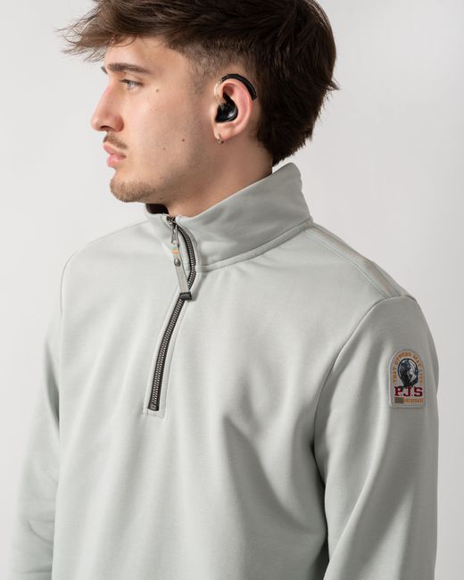 Parajumpers Gray Broad Peak 1/4 Zip Sweatshirt for men