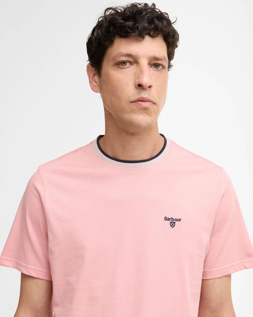 Barbour Pink Cornsay Tailored T-Shirt for men