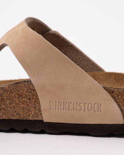 Birkenstock Brown Gizeh Soft Footbed Nubuck Leather Sandals