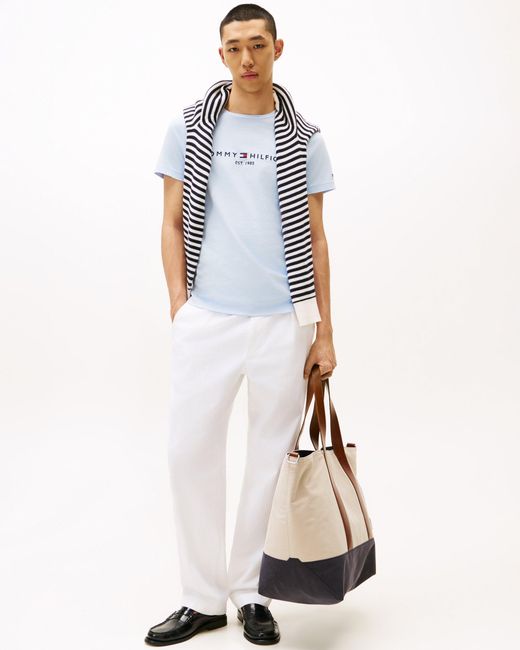 Tommy Hilfiger Blue Tommy Logo Basic T-Shirt for men