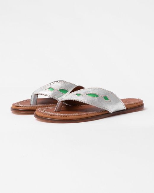Penelope Chilvers White Tai Metallic Flip Flop