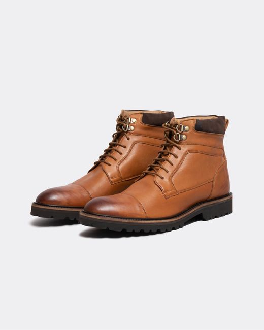 Oliver Sweeney Brown Woodstock Milled Calf Leather Boots for men