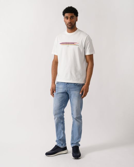 Paul Smith White Ps Casual Fit Stripe T-Shirt for men