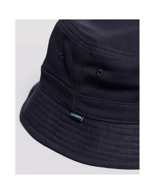 Lacoste Blue Organic Cotton Bucket Hat for men