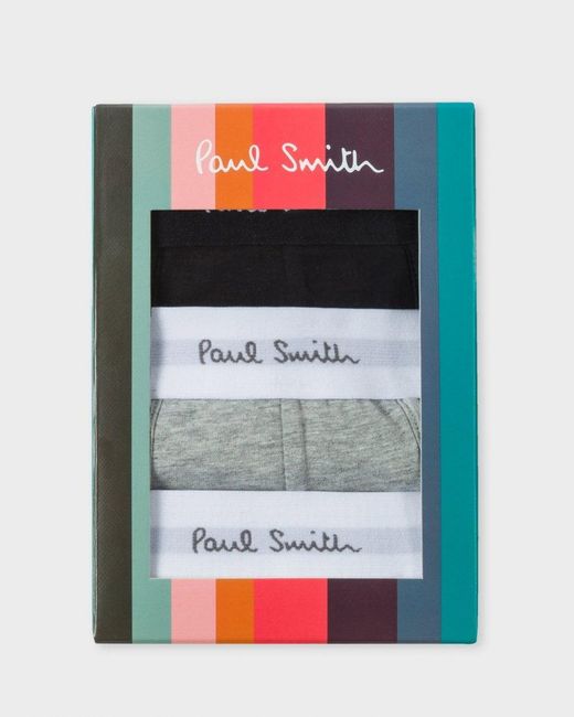 Paul Smith White 3-Pack Signature Waistband Mixed Trunks Size: L for men