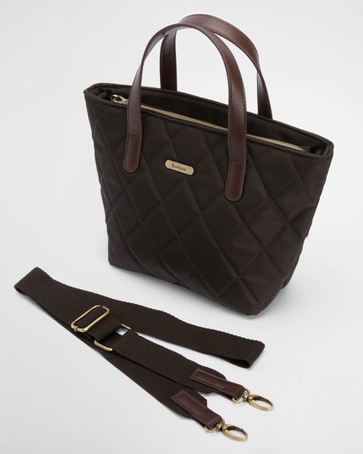 Barbour Black Mini Quilted Tote Bag