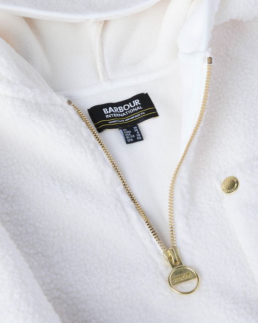 Barbour White Lola Fleece Hoodie