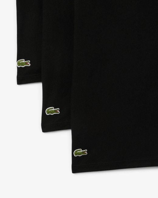 Lacoste Black 3-Pack Plain T-Shirts for men