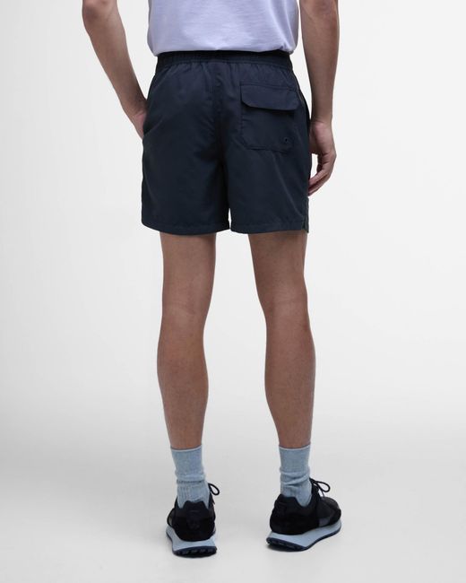 Barbour Blue Block Print Swim Shorts for men